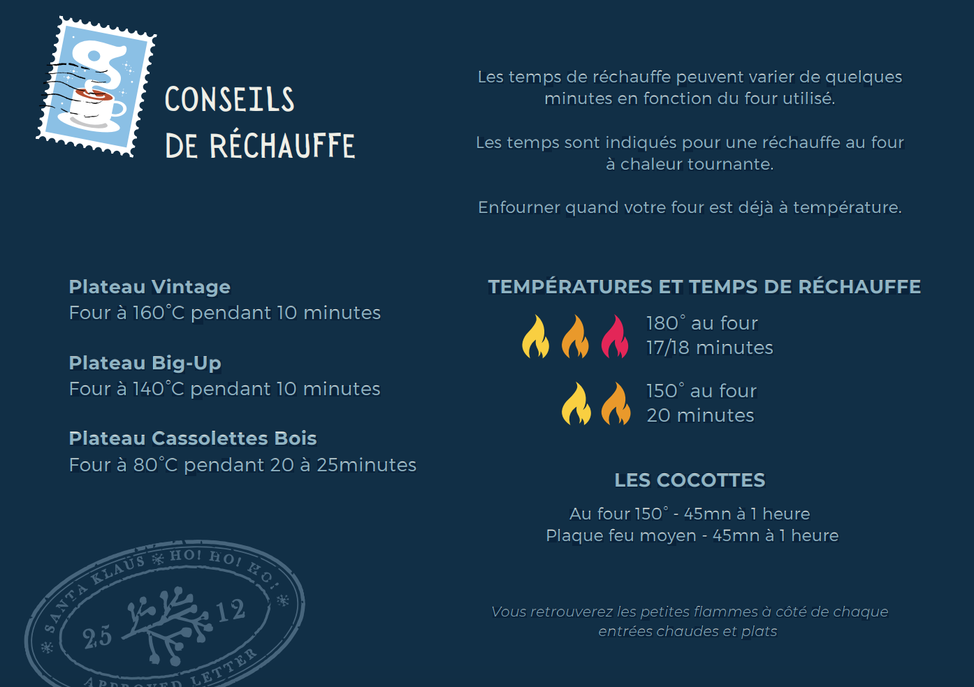 Conseil de réchauffe menu des fêtes traiteur 2023