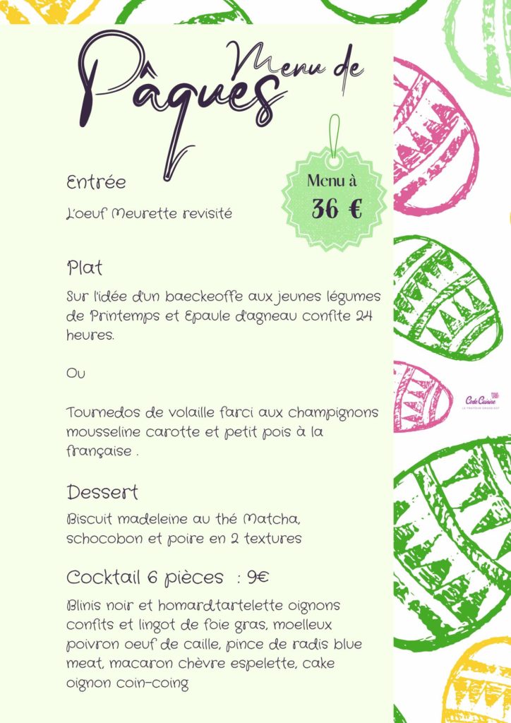 Menu de paques 